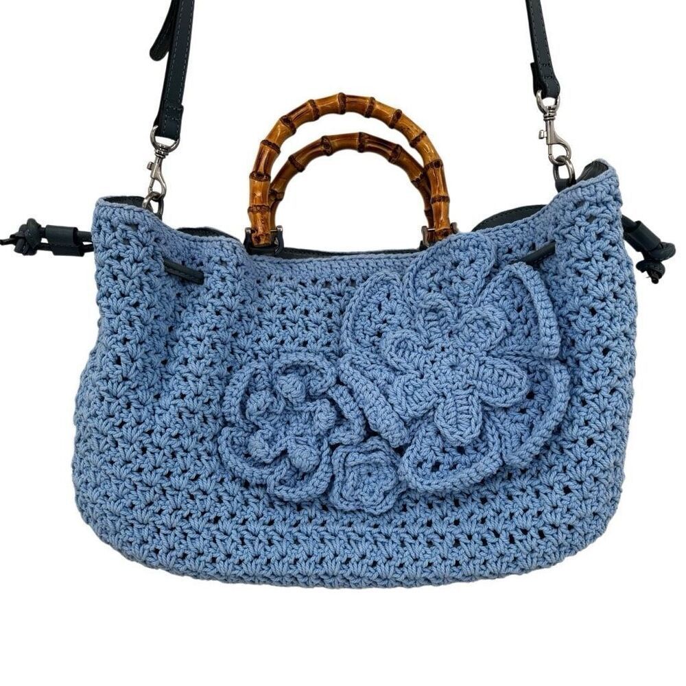 Patricia Nash Blue Crochet Crossbody Bag - Picture 16 of 16